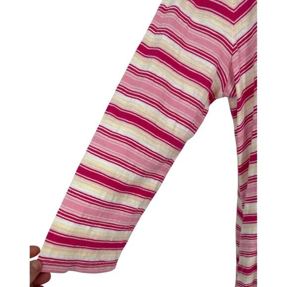 Womens Lands End Striped Long Sleeve T-Shirt Dress With Pockets Size L (14-16) - Picture 3 of 10